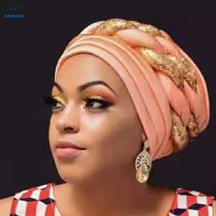 New Space Layer Sequin Braid Hat Fashionable  Hat Lady High Class Turban Caps Wear Headscarf Bonnet Arab Head Wraps Women Braid Auto Gele African Hijab Turban Head Wraps for Black Women Braid Beanie