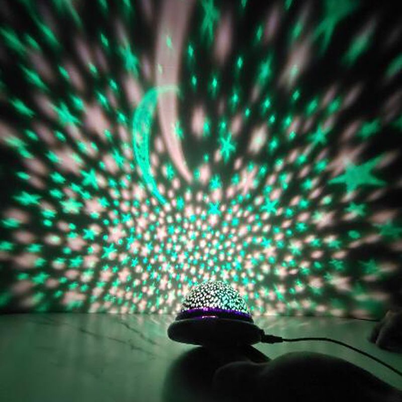 Colorful LED Starry Sky Projector Light Magic Ball Moon Star Battery Night Light Bedroom Atmosphere Lamp For Home Decoration