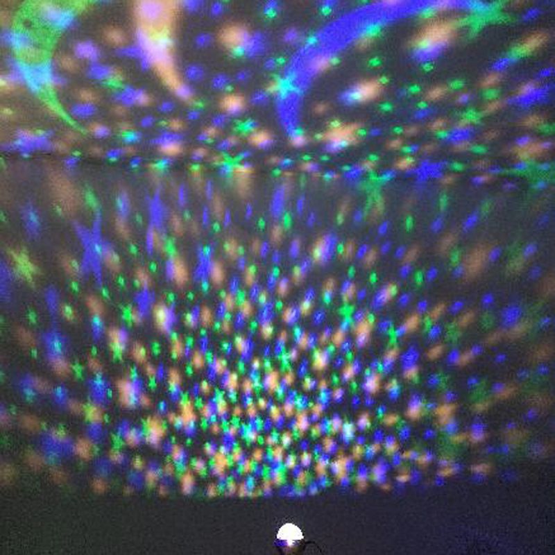 Colorful LED Starry Sky Projector Light Magic Ball Moon Star Battery Night Light Bedroom Atmosphere Lamp For Home Decoration