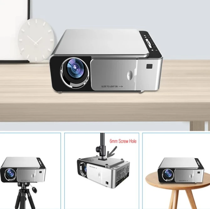 T6 Portable Mini Projector Wifi Home Theater Led Video Projector  Full HD Android WIFI LED Projector 4K 3500 Lumens HDMI USB 1080P Portable Support AirPlay DLNA