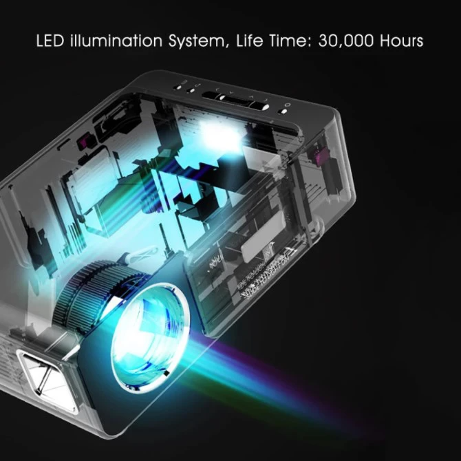 T6 Portable Mini Projector Wifi Home Theater Led Video Projector  Full HD Android WIFI LED Projector 4K 3500 Lumens HDMI USB 1080P Portable Support AirPlay DLNA