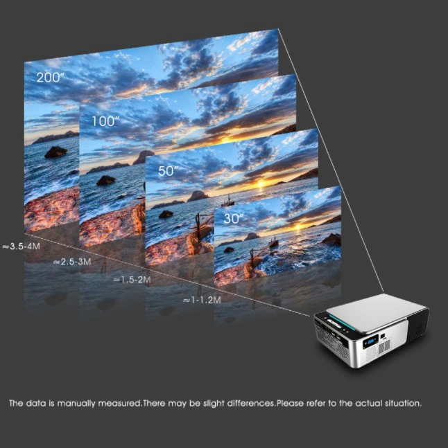 T6 Portable Mini Projector Wifi Home Theater Led Video Projector  Full HD Android WIFI LED Projector 4K 3500 Lumens HDMI USB 1080P Portable Support AirPlay DLNA