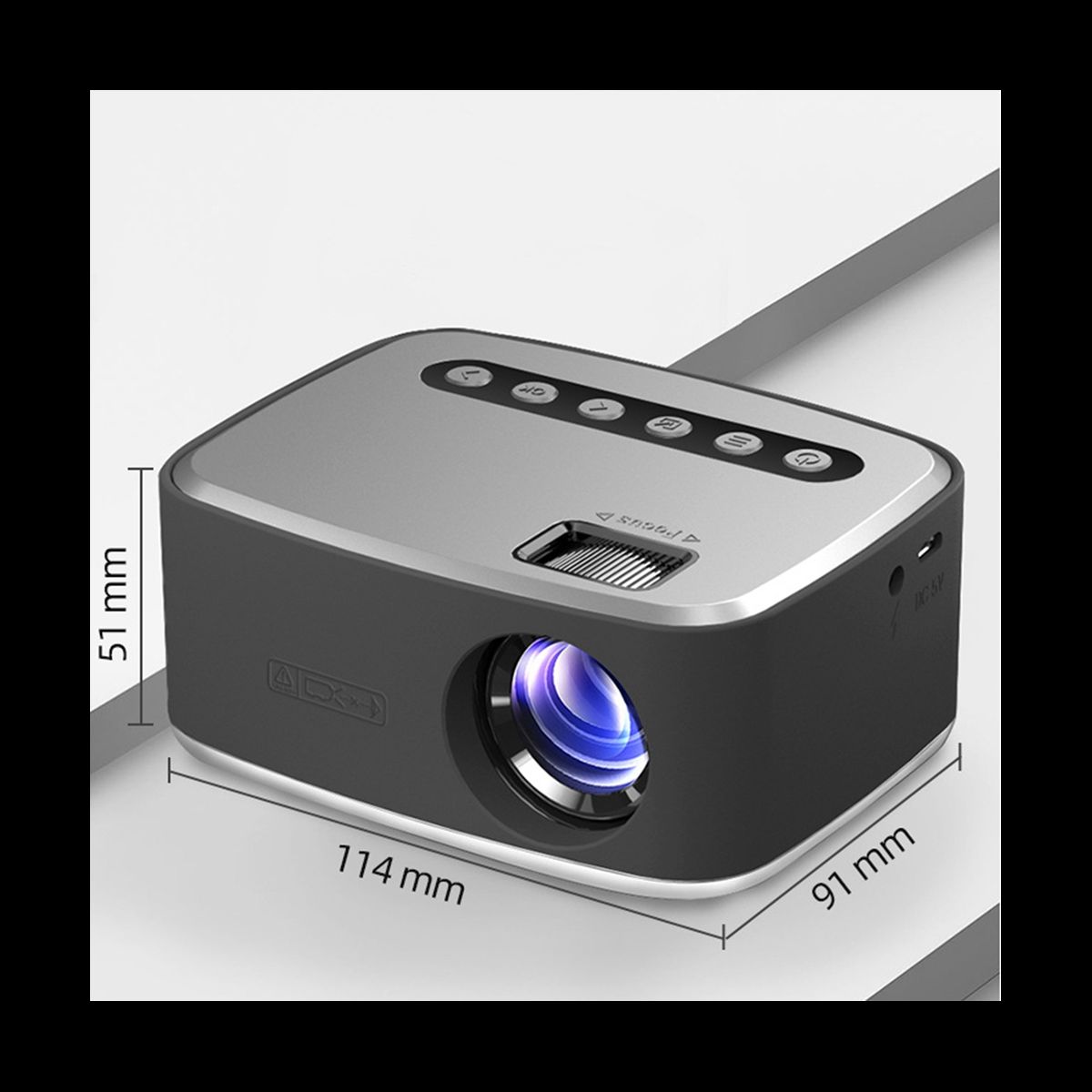 New  Micro Projector Home HD Portable Projection 1080P Small Mini Projector Portable Mini LED Projector 320x240 Pixels 600Lumens Projector Home Media Player Built-in Speaker