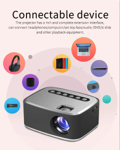 New  Micro Projector Home HD Portable Projection 1080P Small Mini Projector Portable Mini LED Projector 320x240 Pixels 600Lumens Projector Home Media Player Built-in Speaker