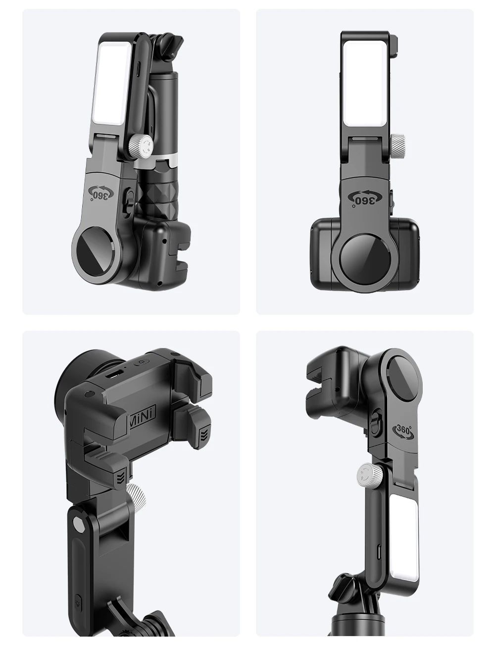 Gimbal Stabilizer with Smart Tracking, Desktop Follow-up Mode, Smartphone Selfie Stick with Fill Light for Android iPhone New Gimbal Stabilizer Desktop Follow-up Mode Tripod Monopods Smartphone