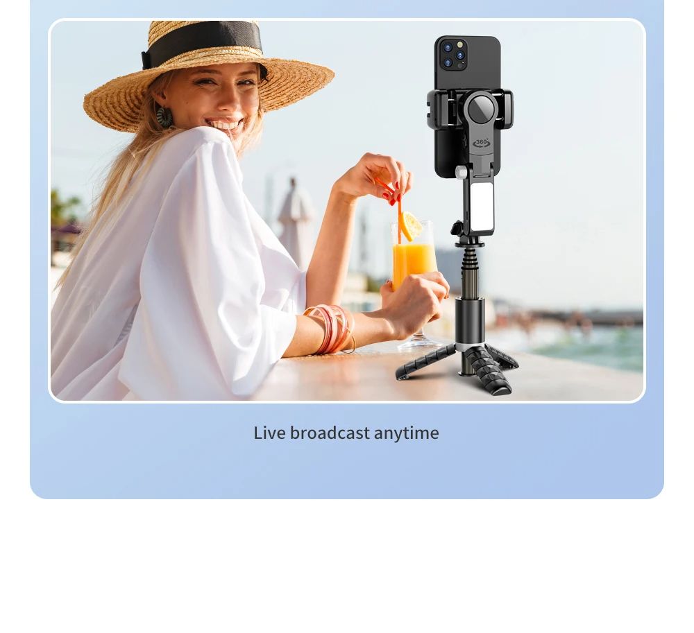 Gimbal Stabilizer with Smart Tracking, Desktop Follow-up Mode, Smartphone Selfie Stick with Fill Light for Android iPhone New Gimbal Stabilizer Desktop Follow-up Mode Tripod Monopods Smartphone
