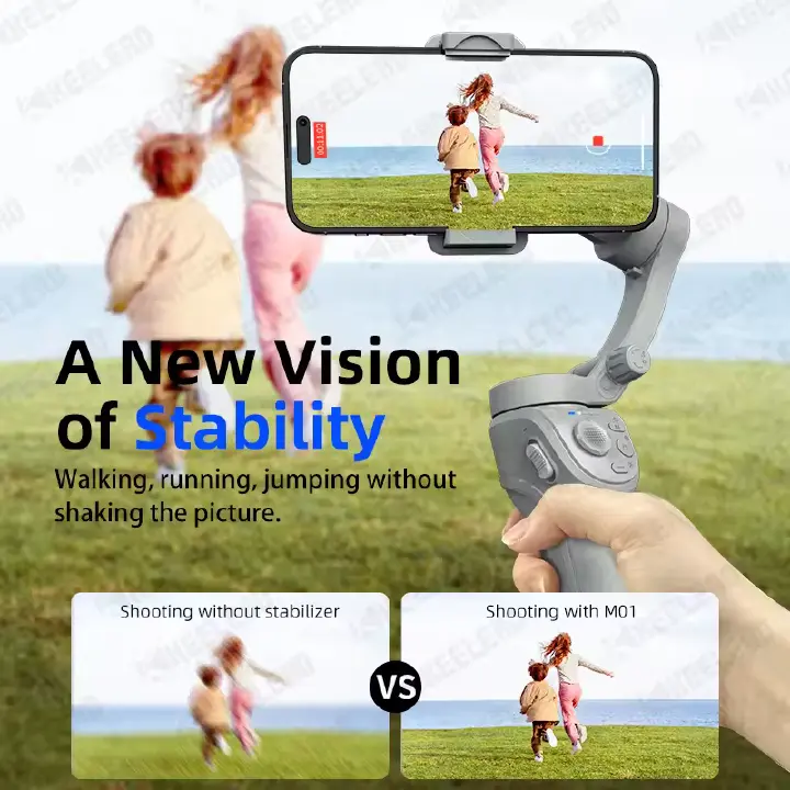 M01 3-Axis Foldable Smartphone Handheld Gimbal Video Record Vlog Stabilizer Seflie Stick Tripod For All Phones