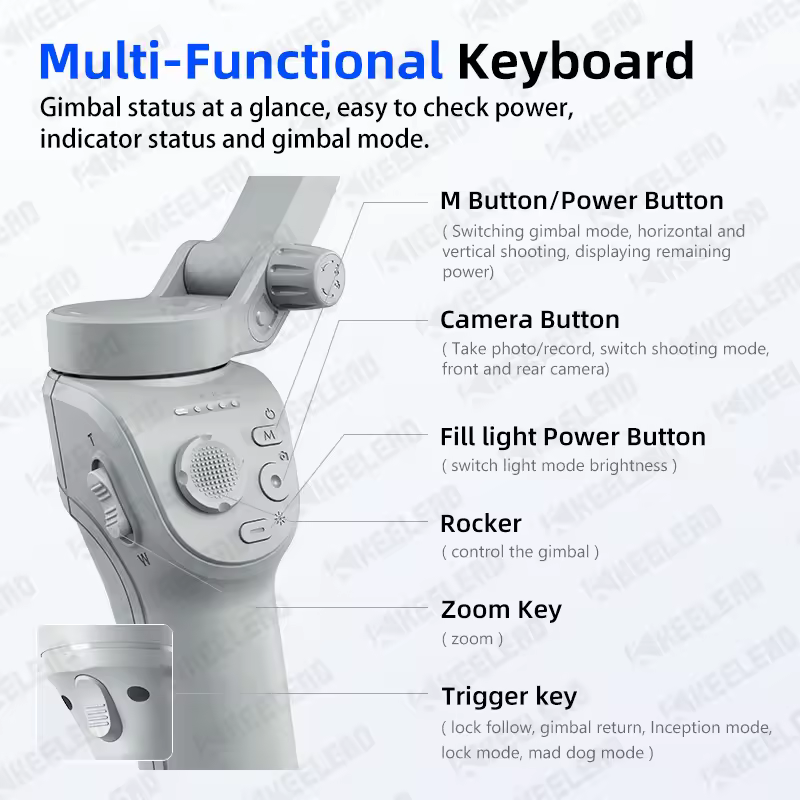 M01 3-Axis Foldable Smartphone Handheld Gimbal Video Record Vlog Stabilizer Seflie Stick Tripod For All Phones