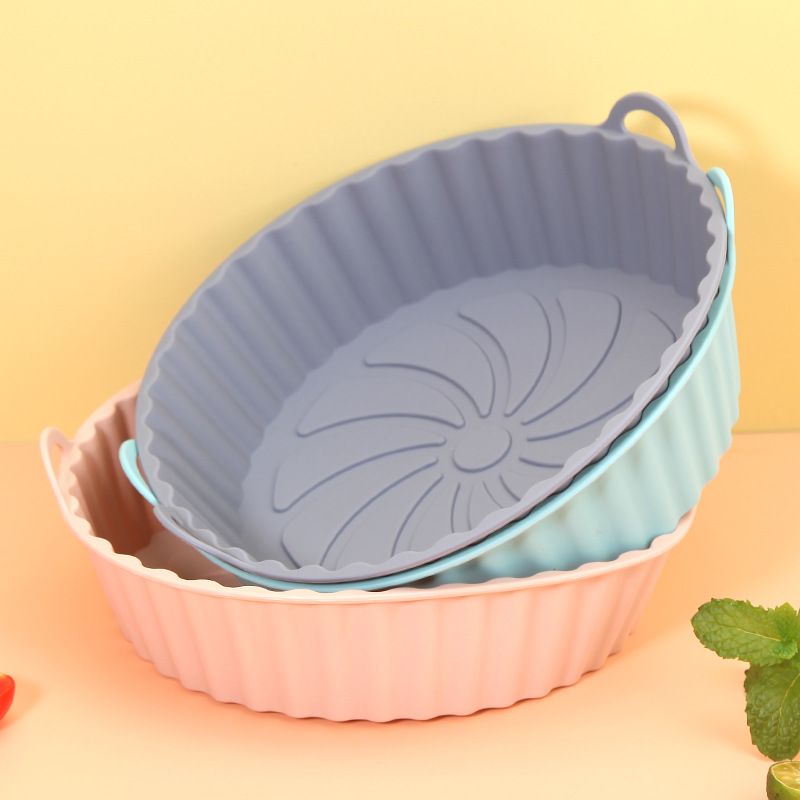 Air Fryer Silicone Liners Air Fryer Silicone Pot Reusable Silicone Air Fryer Liners Food Safe Non Stick Air Fryer Basket Accesso