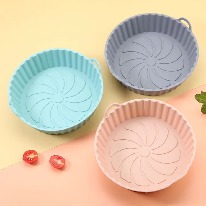 Air Fryer Silicone Liners Air Fryer Silicone Pot Reusable Silicone Air Fryer Liners Food Safe Non Stick Air Fryer Basket Accesso