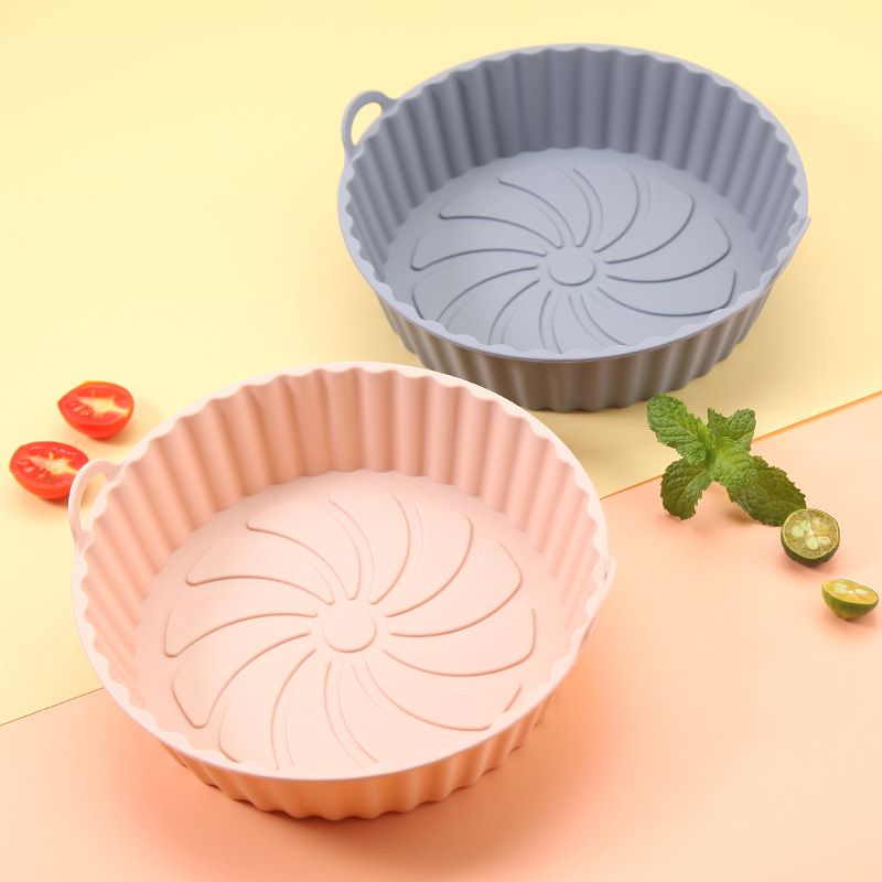 Air Fryer Silicone Liners Air Fryer Silicone Pot Reusable Silicone Air Fryer Liners Food Safe Non Stick Air Fryer Basket Accesso