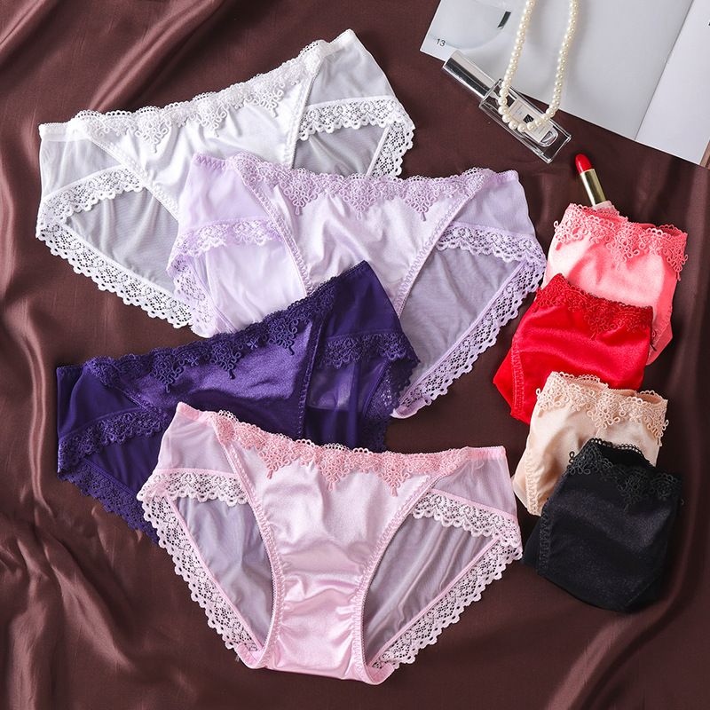 6 PCS New Arrival New Style Ladies Lingerie Panties underwear women's lace low waist mesh women's cotton transparent briefs Satin Silk Panties Sexy Panty Briefs Lace Panties Women Underwear Panties