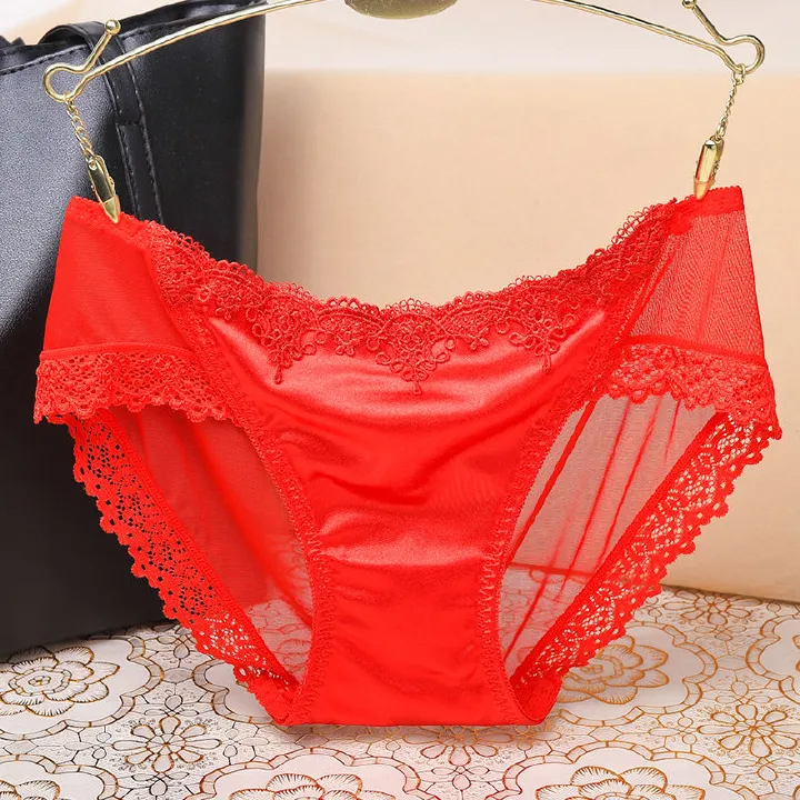 6 PCS New Arrival New Style Ladies Lingerie Panties underwear women's lace low waist mesh women's cotton transparent briefs Satin Silk Panties Sexy Panty Briefs Lace Panties Women Underwear Panties