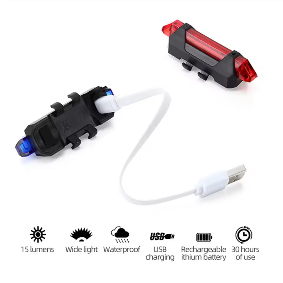 Bike Light LED Taillight Rear Tail Safety Warning Cycling Bicycle Portable Lights USB Rechargeable Outdoor Cycling Sports Night Riding Eq uipment Bicycle Tail Light USB Rechargeable