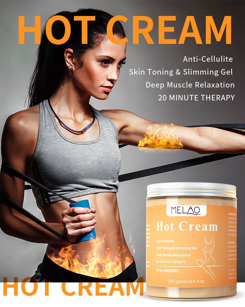MELAO Hot Cream Massage Gel - Natural and 87% Organic Anti Cellulite Slimming Lotion Fat Burning Massage Weight Loss Cream