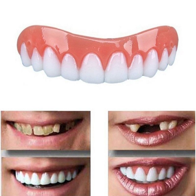 2024 Adult Adjustable Dentures Teeth Set  False Teeth Silicone Upper Lower Veneers Perfect Laugh Veneers Dentures Paste Fake Teeth Braces Comfortable Teeth Orthodontic