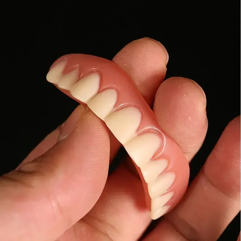 2024 Adult Adjustable Dentures Teeth Set  False Teeth Silicone Upper Lower Veneers Perfect Laugh Veneers Dentures Paste Fake Teeth Braces Comfortable Teeth Orthodontic