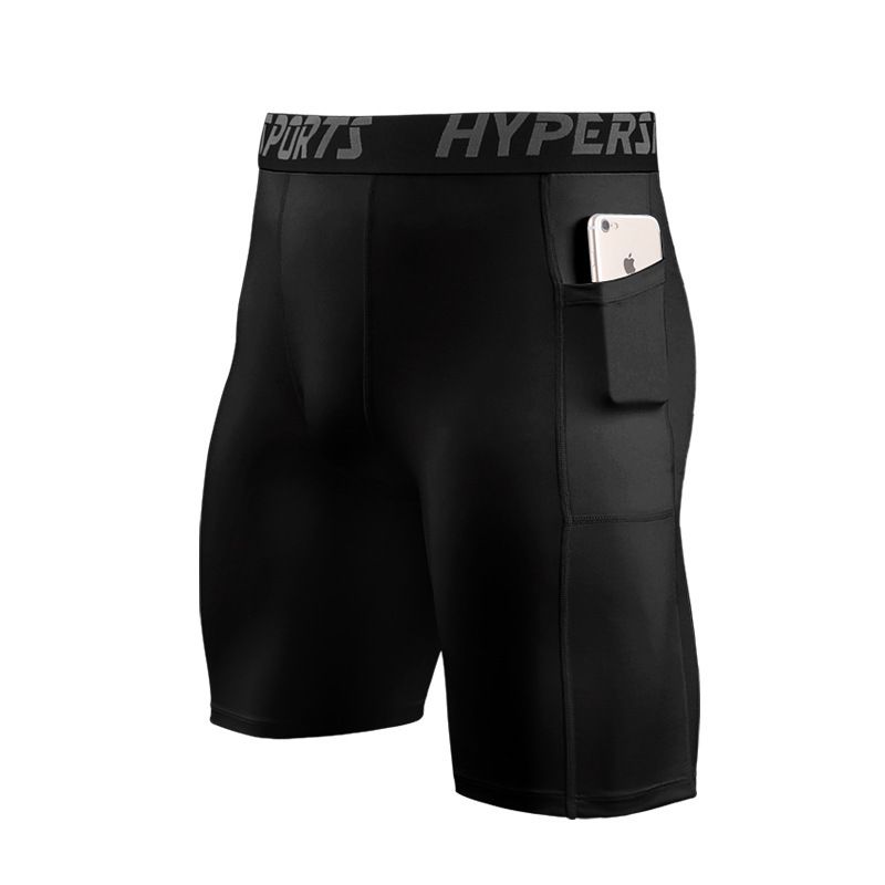 Men's PRO Fitness Shorts Pockets Sports Running Training Sweat-wicking Quick-drying Elastic Tights