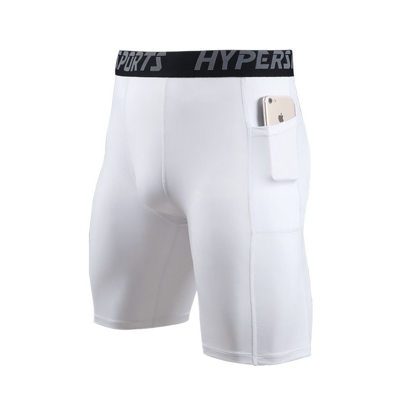 Men's PRO Fitness Shorts Pockets Sports Running Training Sweat-wicking Quick-drying Elastic Tights