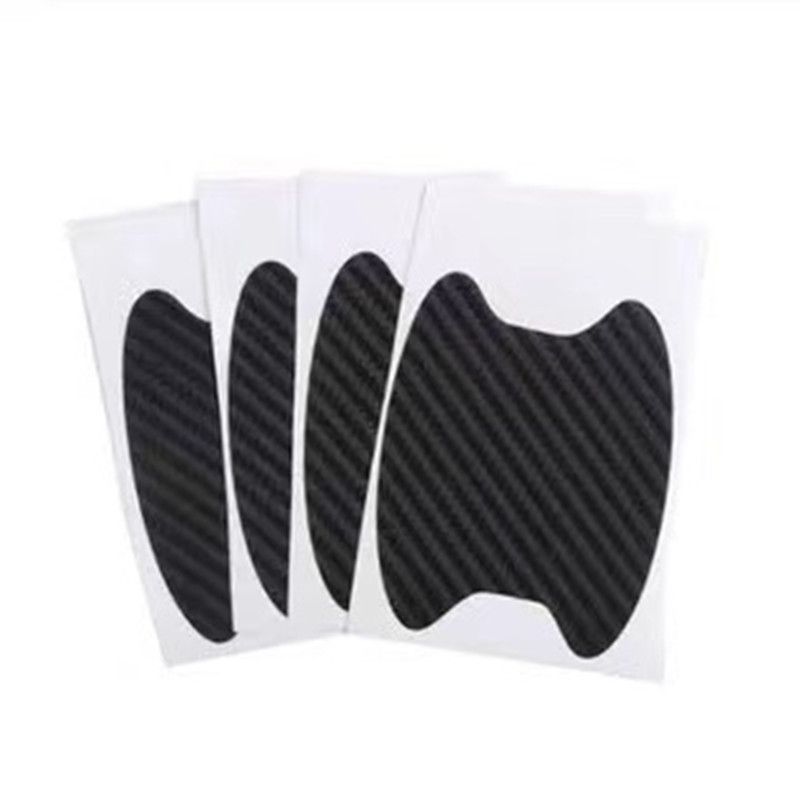 4Pcs Set Car Styling Mouldings Sticker Car Door Sticker Carbon Fiber Scratches Resistant Cover Auto Handle Protection Film Parts