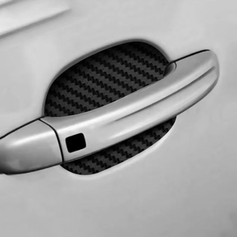 4Pcs Set Car Styling Mouldings Sticker Car Door Sticker Carbon Fiber Scratches Resistant Cover Auto Handle Protection Film Parts