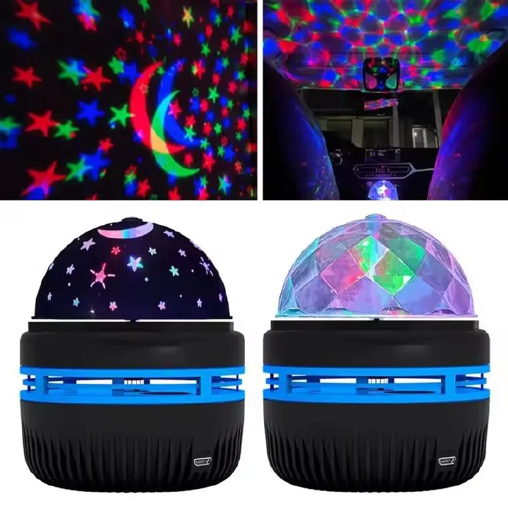 Colorful Starry Sky Projector Light, Rotating Magic Ball Galaxy LED Night Light,LED mini Star Lights USB Power Suppl Rotating Magic Ball For Bedroom Decor Lamp RGB Moon Galaxy Projection Light