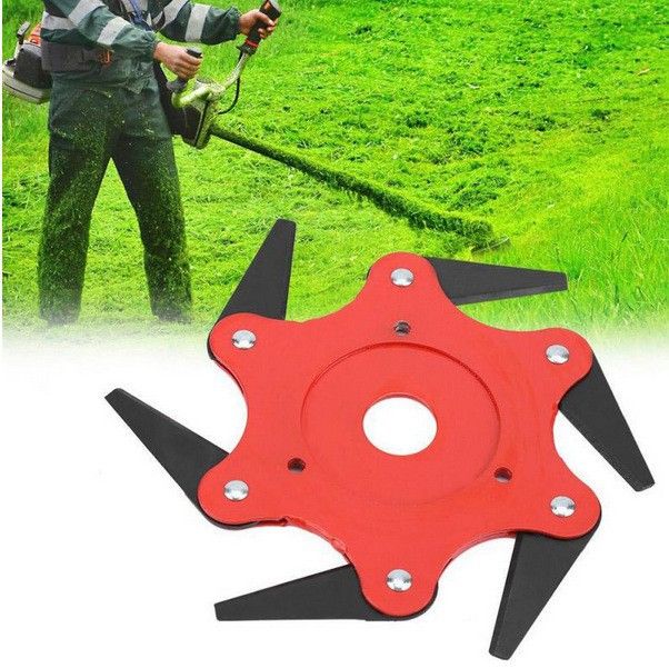 Manganese Steel Universal 6 Blades Trimmer Head for Lawn Mower Garden Tool Trymer Brush Weed Cutter Blades 65Mn Steel Hedge Grass Trimmer Head