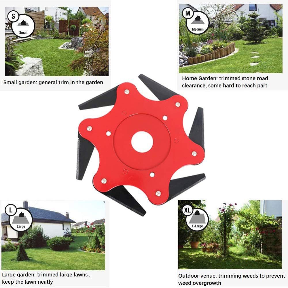 Manganese Steel Universal 6 Blades Trimmer Head for Lawn Mower Garden Tool Trymer Brush Weed Cutter Blades 65Mn Steel Hedge Grass Trimmer Head