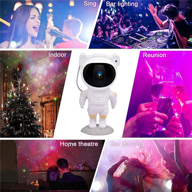 Astronaut Star Galaxy Projector - Space Starry Night Light Starry Sky Night Light USB  Atmospher Lamp Kids Bedroom Home Party Decorative Luminaires Gifts