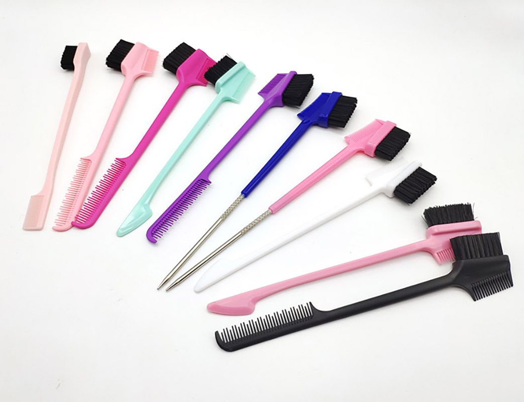 3in1 Edge Brush Double Sided eyebrow edge Control Hair CombBeauty Double Side, Double Sided Eyebrow Brush Comb Edge Control Brush  Holiday Gift Edges Baby Hair Eyebrow brush salon home easy use