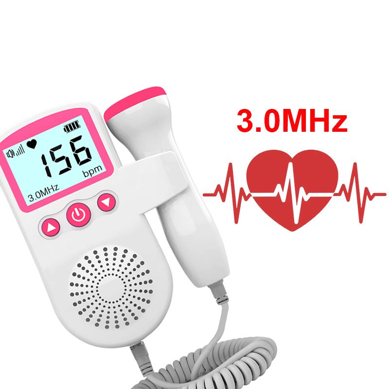 3MHz Ultrasound Baby Heart Rate Detector Pregnant Ultrasonic Baby Heartbeat Monitor Fetal Monitor Doppler Stethoscope For Pregna