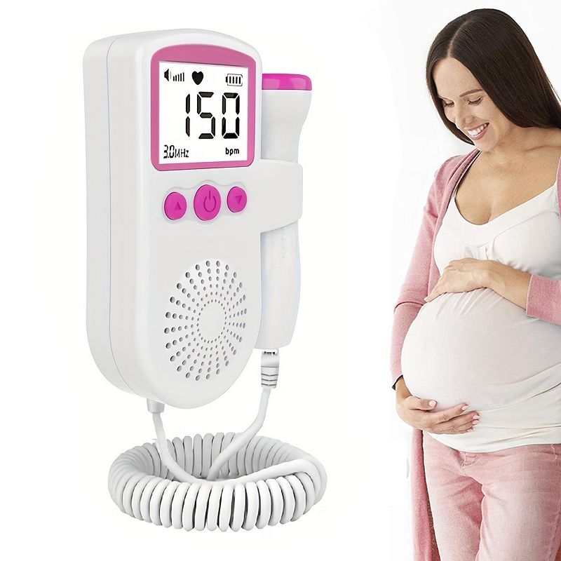 3MHz Ultrasound Baby Heart Rate Detector Pregnant Ultrasonic Baby Heartbeat Monitor Fetal Monitor Doppler Stethoscope For Pregna