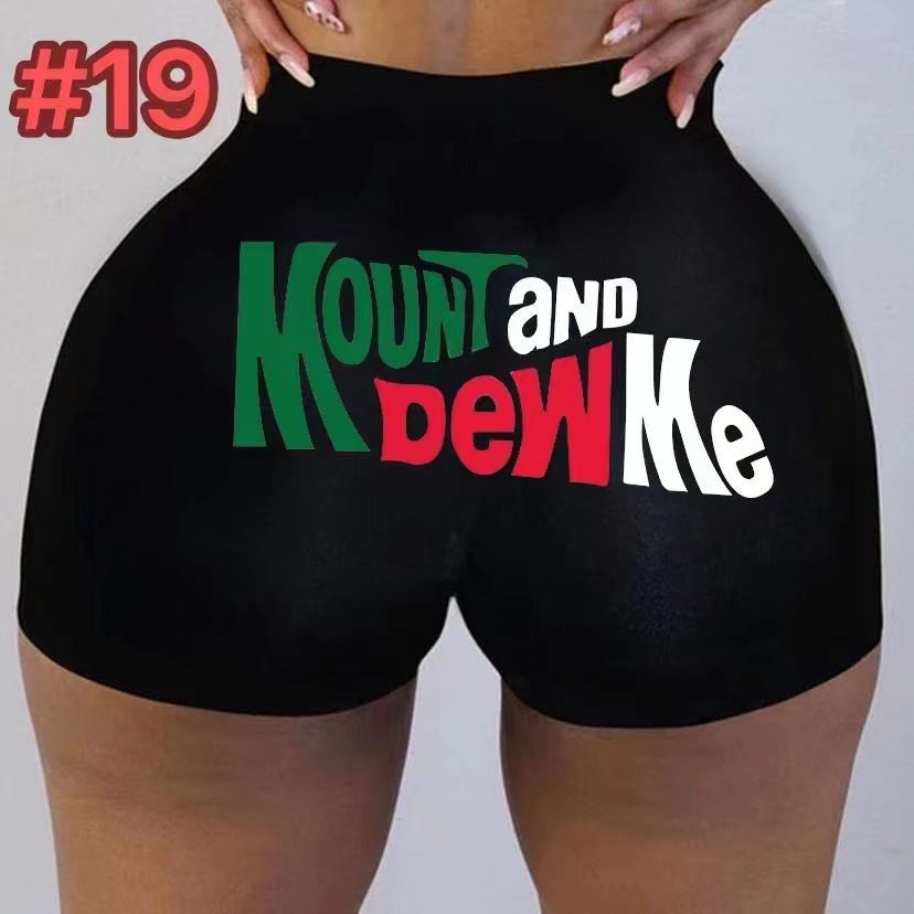 Women High Waist Sexy Yoga Shorts Printed Snickers Mini Shorts Sexy Beach Gril Fitness Booty Skinny Shorts