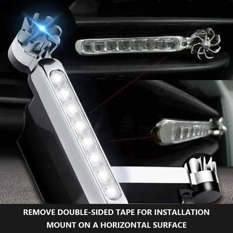 2pcs Wind Powered Car LED DayTime Running Light Auxiliary Lighting Rotation Fan Lamp Automobile Day Time Headlight Decorative