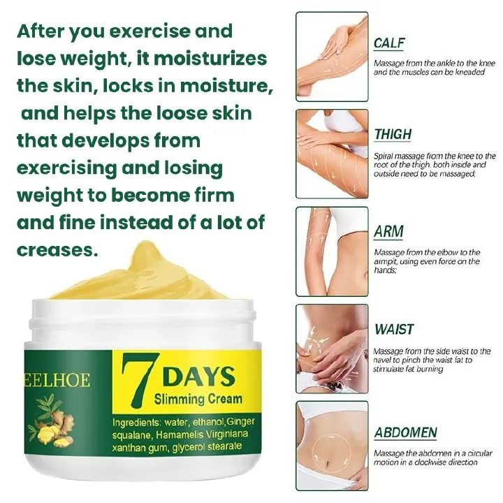 7 DAYS Ginger Slimming Cream Weight Loss Remove Waist Leg Cellulite Fat Burning Shaping Cream Whitening Firming Lift Body Care