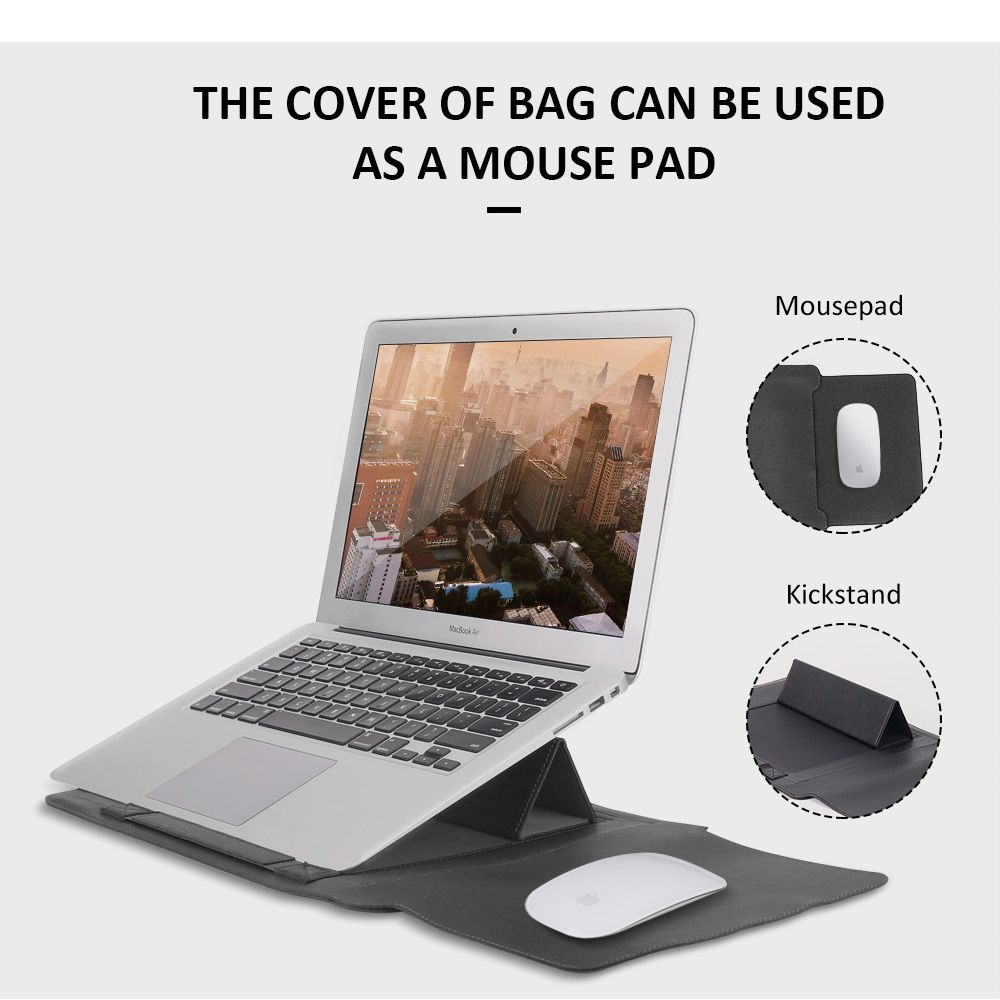 3-in-1 Laptop Sleeve Organizer 13/14/15/15.6 Inch - Anti-Scratch Shock-Absorbing Case with Detachable Strap & Card Pocket, Thin Lightweight Business Computer Bag