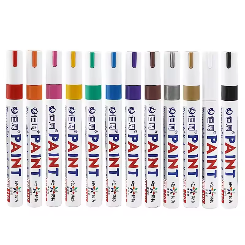 1Pc Metallic Color Permanent Paint Marker Non-fading Waterproof Writing Drawing Pen for Cermet Plastic Cloth Rubber Tire Repaint
