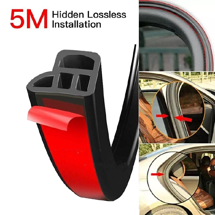 Car Door Hood Trunk Edge Sound Insulation Rubber Seal Strips ,Car Door Seal Strip Rubber Double Layer Sealing Protector Weatherstrip Waterproof for Car Door Glass Window Door Hood Trunk