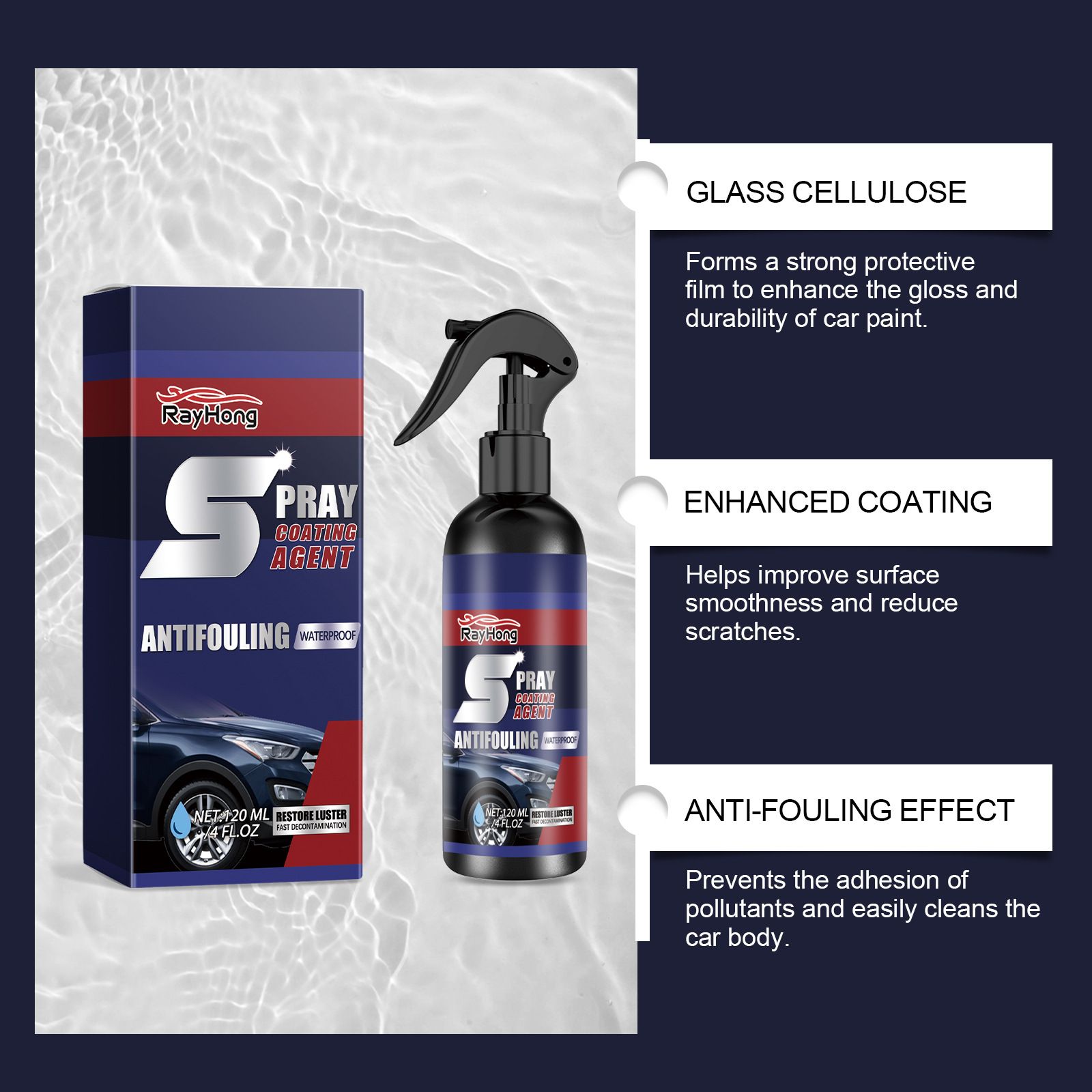 120ml Car Scratch Removal Spray Waterproof Car Polish Spray Long Lasting Coating Paint Sealant for Car Polishing