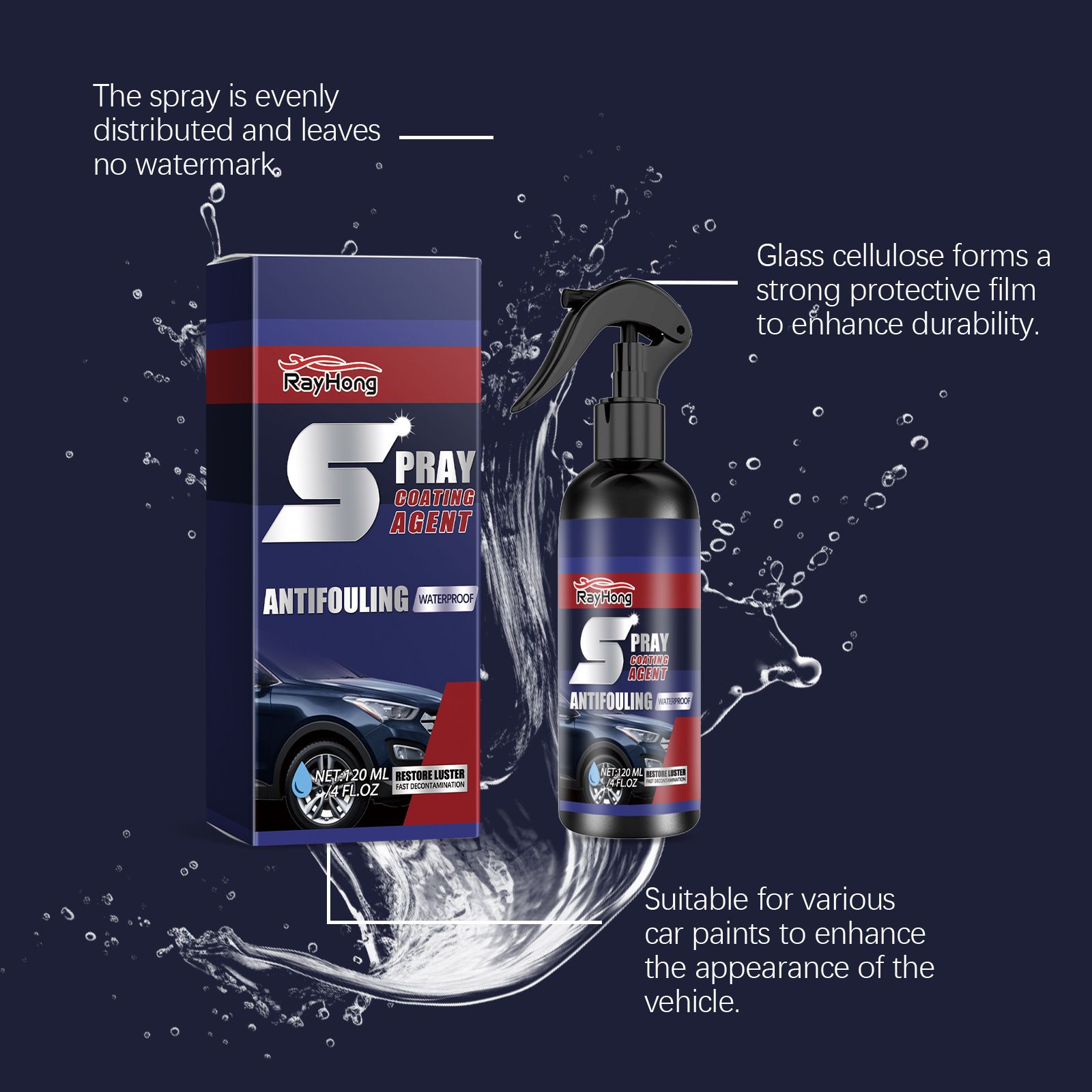 120ml Car Scratch Removal Spray Waterproof Car Polish Spray Long Lasting Coating Paint Sealant for Car Polishing