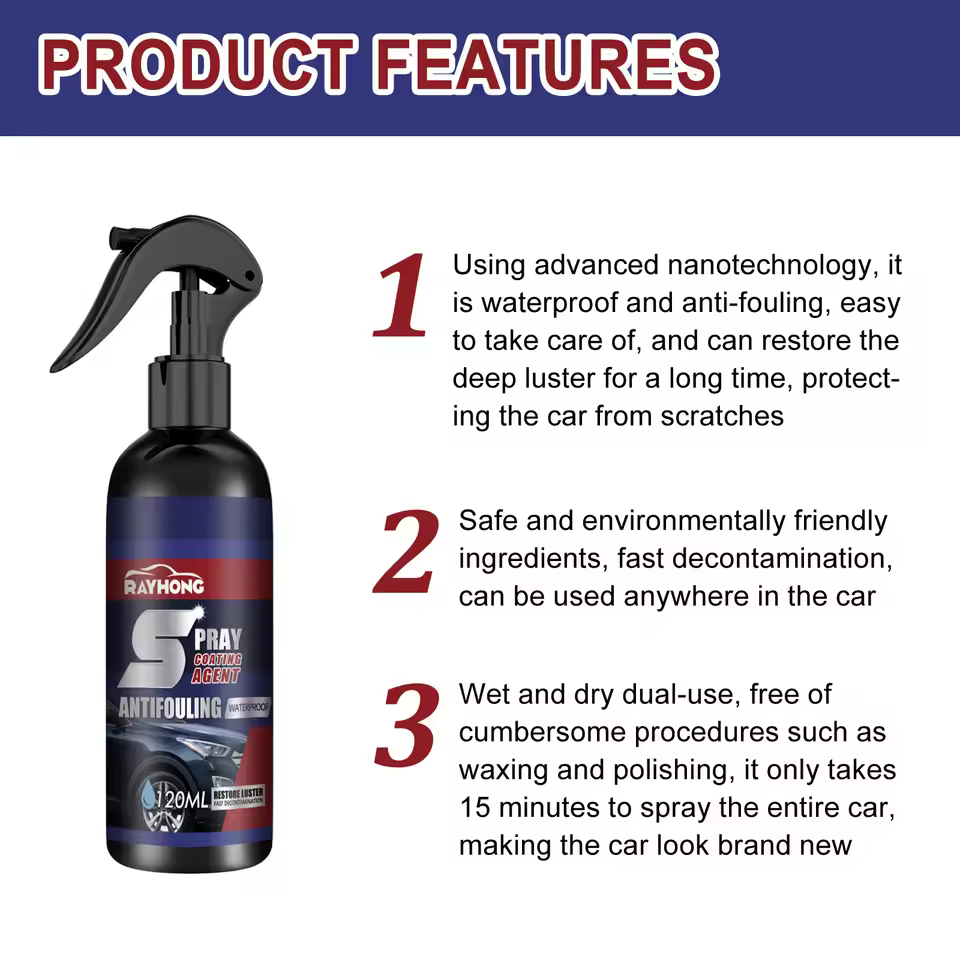 120ml Car Scratch Removal Spray Waterproof Car Polish Spray Long Lasting Coating Paint Sealant for Car Polishing