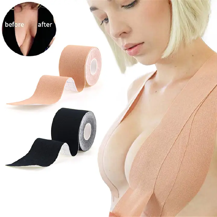 Muscle patch，Self-adhesive tape lift sports bandage，Self-adhesive tape lift Boob Tape Bras For Women Adhesive Invisible Bra Nipple Pasties Covers Breast Lift Tape Push Up Bralette Strapless Pad Sticky