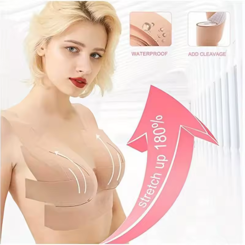 Muscle patch，Self-adhesive tape lift sports bandage，Self-adhesive tape lift Boob Tape Bras For Women Adhesive Invisible Bra Nipple Pasties Covers Breast Lift Tape Push Up Bralette Strapless Pad Sticky