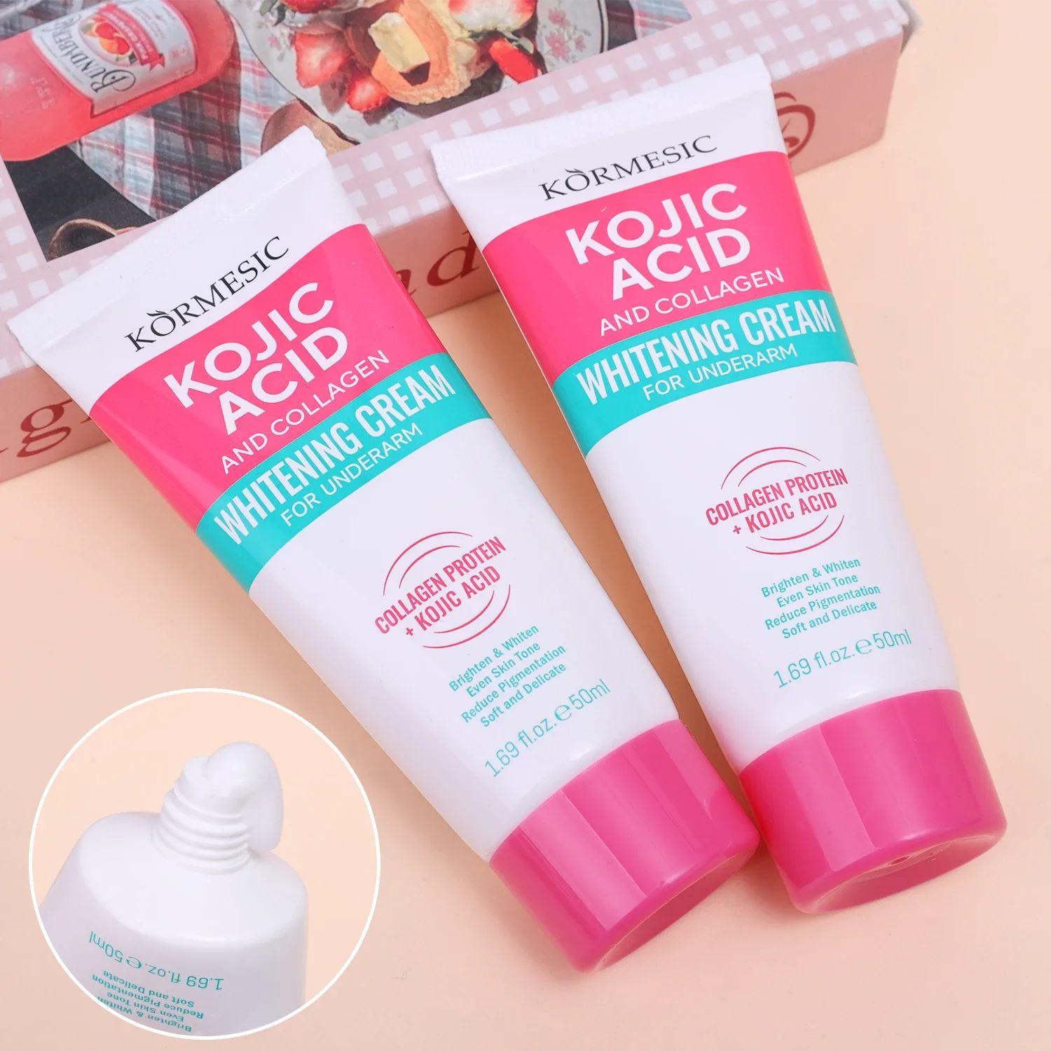 Collagen Underarm Cream Lightening Melanin Moisturizing Kojic Acid Cream Fade Dull Hand Body Elbows Fast Smooth Nourish Lotion