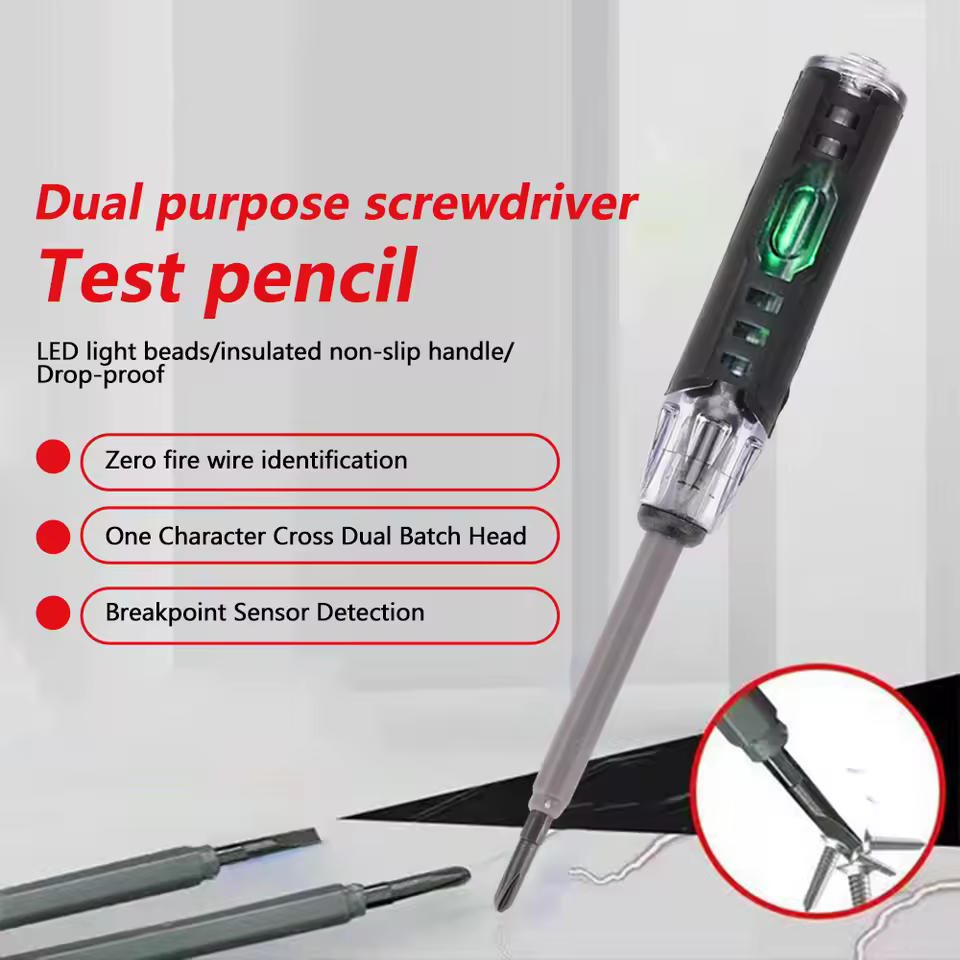 Electrical Tester Pen, 2-In-1 Electricity Detector Strong Magnetic Tester Pen ,High Torque Slotted Electric Pen