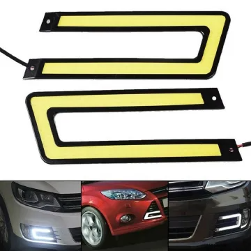 1pair Car Styling COB LED DRL Daytime Running Light Auto DC 12V Bright LED DRL External Light for Car Driving Fog Lamp
