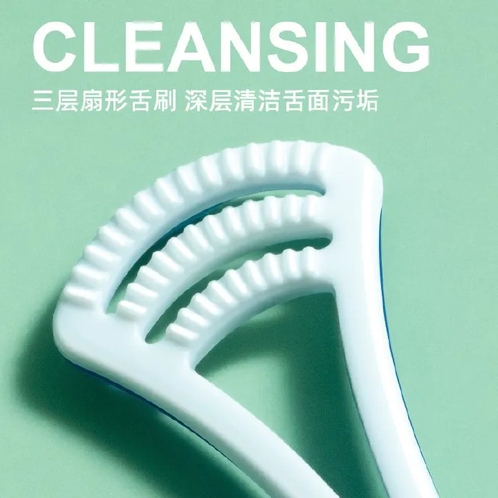 Tongue scraper, suitable for adults and children, provides healthy oral care, is easy to use, and helps combat bad breath. Travel portable cleaner Tongue coating cleaning brush