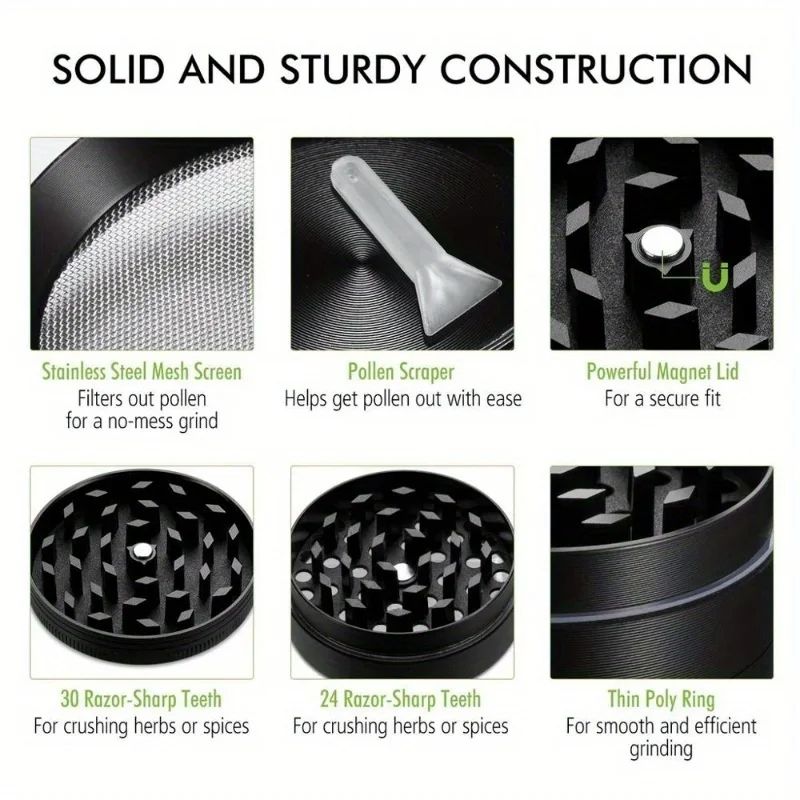 1 PCS 40mm Metal Herb Grinder 4-Layer Spice Pepper Crusher Mill Mortar Cutter Tobacco Raw Grass Grinder Shredder Smoking Accessories