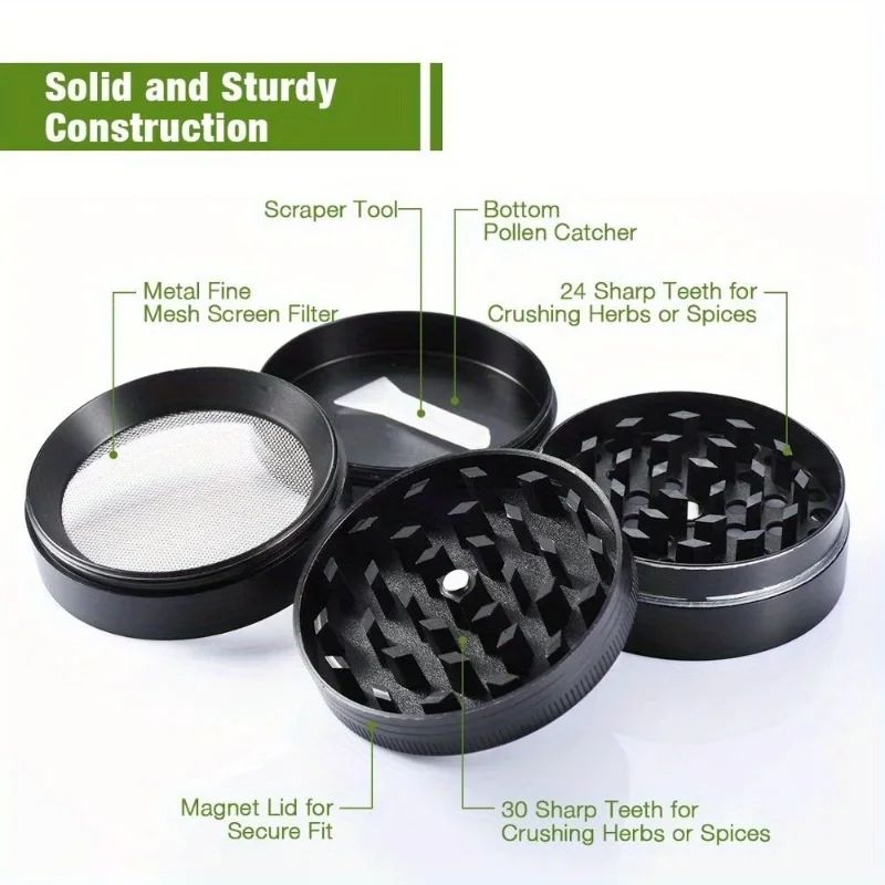 1 PCS 40mm Metal Herb Grinder 4-Layer Spice Pepper Crusher Mill Mortar Cutter Tobacco Raw Grass Grinder Shredder Smoking Accessories
