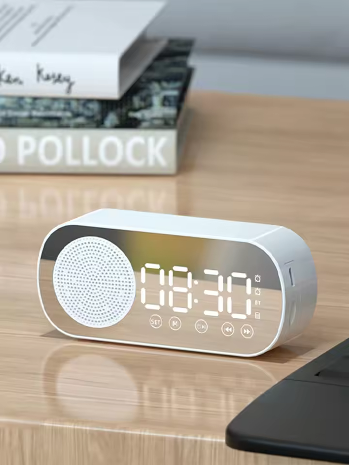 Digital Alarm Clock Wireless Bluetooth Speaker Support TF FM Radio Sound Box Bass Subwoofer Boombox Desktop Music Player